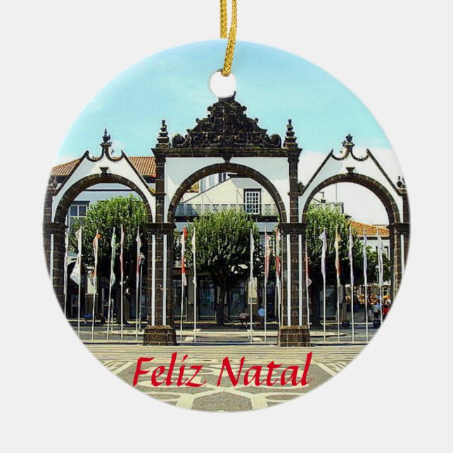 Ponta Delgada Azores Scenic Christmas Ornament (Front)