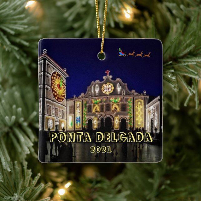 Ponta Delgada Azores Scenic Ornament (Tree)
