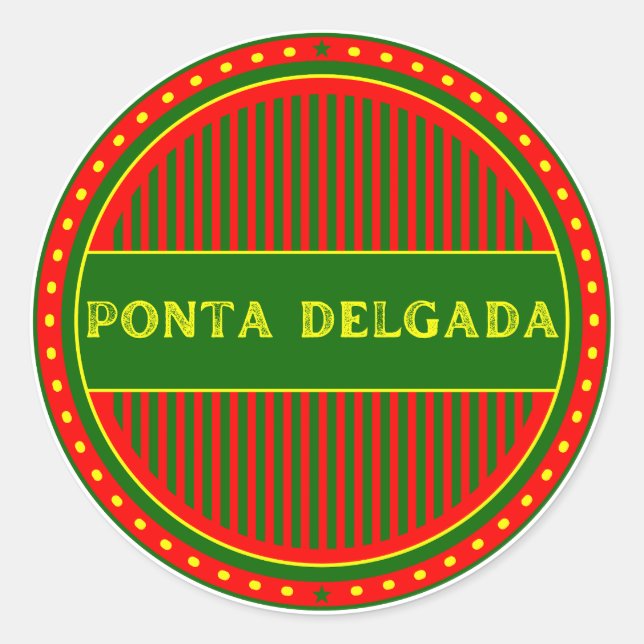 Ponta Delgada City Emblem – Portuguese Identity Classic Round Sticker (Front)