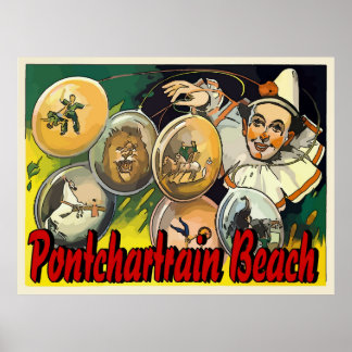 Pontchartrain Beach Clown Acts Vintage Sign