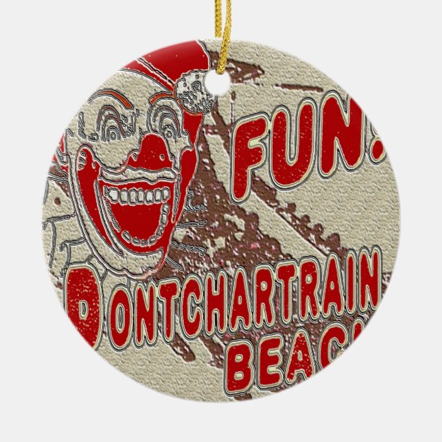 Pontchartrain Beach Clown Ceramic Ornament (Front)