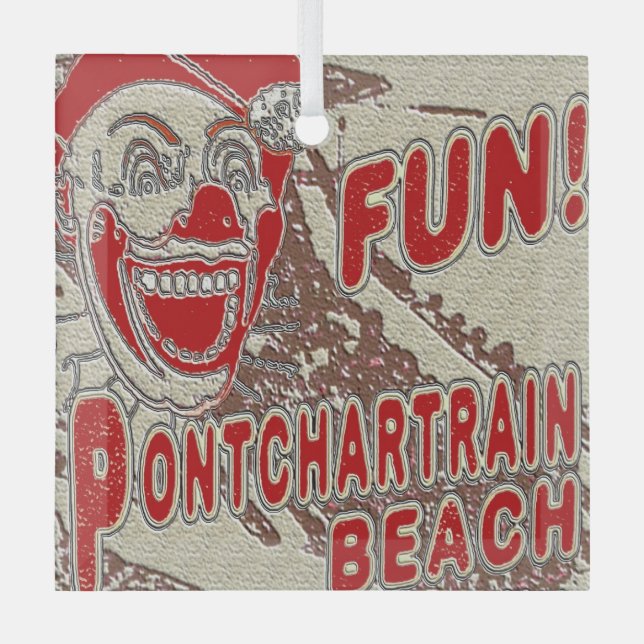 Pontchartrain Beach Clown Glass Ornament (Front)