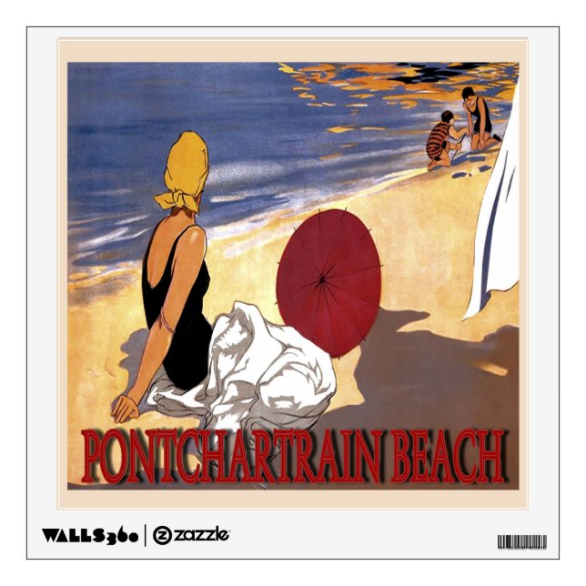 Pontchartrain  Beach Family Bathing Wall Decal (Front)