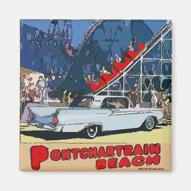 Pontchartrain Beach Zephyr Vintage Magnet (Front)