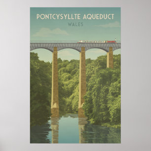 Pontcysyllte Aqueduct Wales Travel Poster