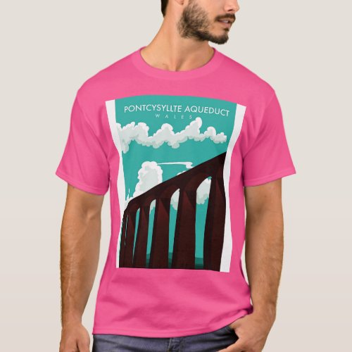 Pontcysyllte Aqueduct Wales Travel poster T_Shirt
