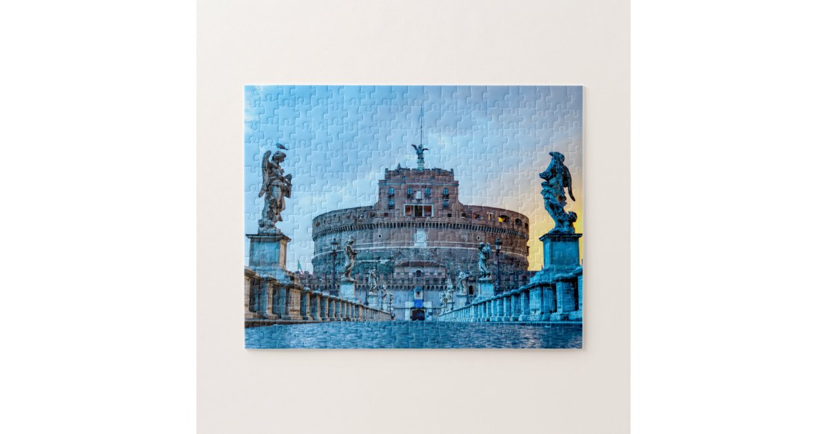 Ponte and Castle Sant'Angelo Rome, Italy Jigsaw Puzzle Zazzle