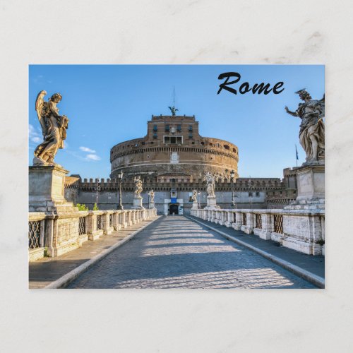 Ponte and Castle SantAngelo _ Rome Italy Postcard