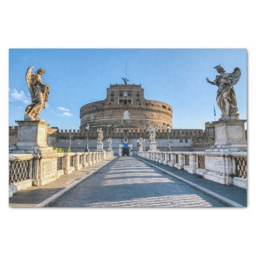 Ponte and Castle SantAngelo _ Rome Italy Tissue Paper