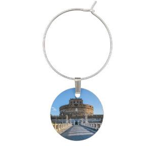 Ponte and Castle Sant'Angelo - Rome, Italy Wine Charm