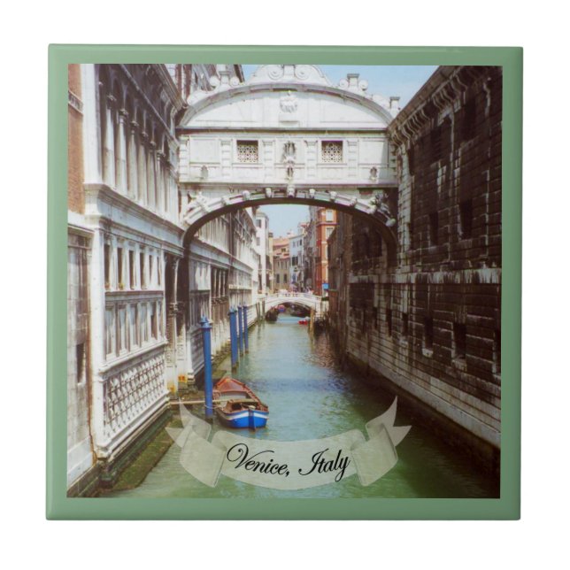 Ponte dei Sospiri Venezia Italia Souvenir Ceramic Tile (Front)