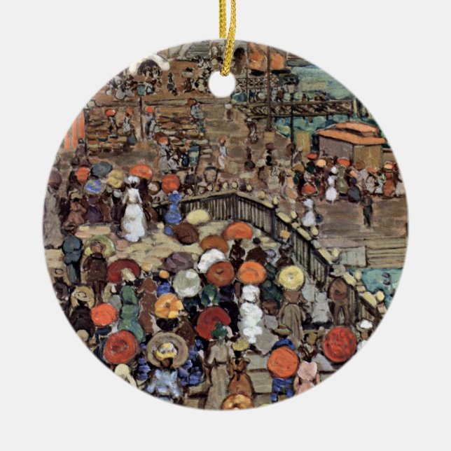 Ponte Della Paglia, Venice by Maurice Prendergast Ceramic Ornament (Front)