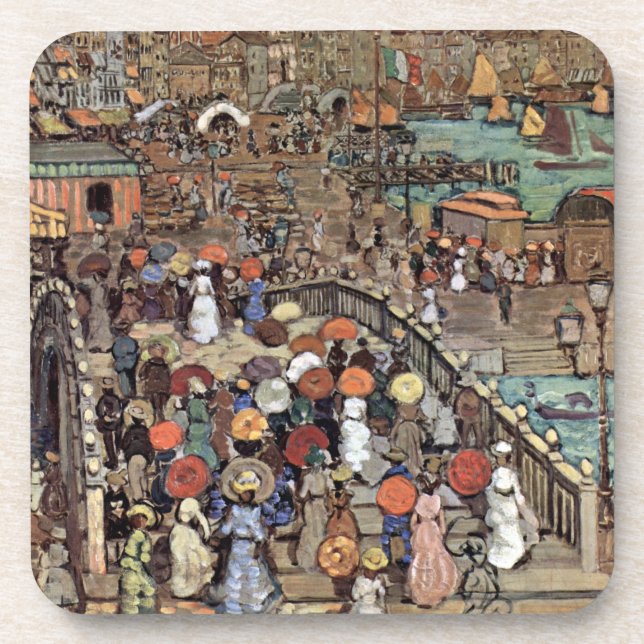 Ponte Della Paglia, Venice by Maurice Prendergast Coaster (Front)