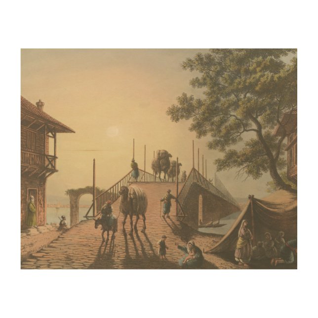 Ponte piccolo, Small Bridge in Islamic Village Wood Wall Art (Front)