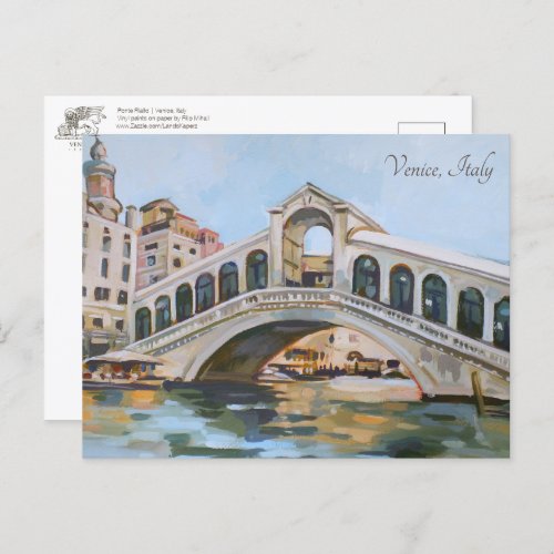 Ponte Rialto  Venice Italy Postcard
