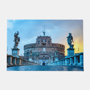 Ponte Sant'Angelo at dawn - Rome Italy Doormat