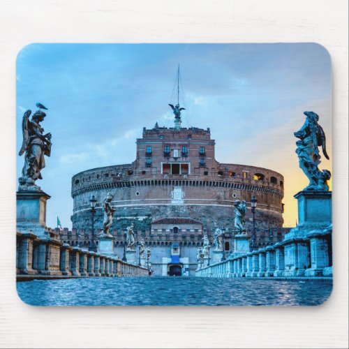 Ponte SantAngelo at dawn _ Rome Italy Mouse Pad