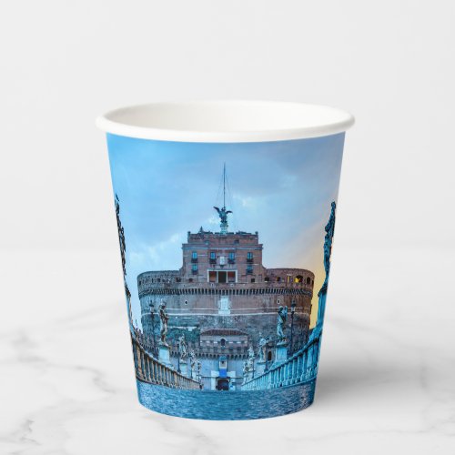 Ponte SantAngelo at dawn _ Rome Italy Paper Cups