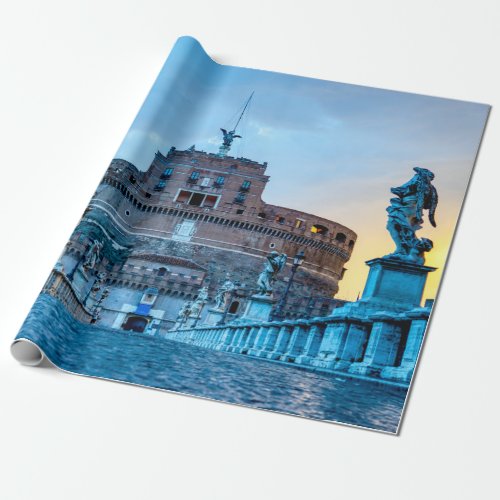 Ponte SantAngelo at dawn _ Rome Italy Wrapping Paper