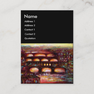 Ponte Vecchio and Other Bridges of Florence,black Business Card