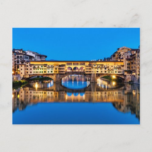 Ponte Vecchio at night Postcard