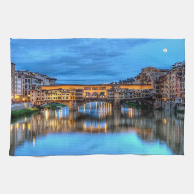 Ponte vecchio bridge in Florence, Italy Kitchen Towel (Horizontal)
