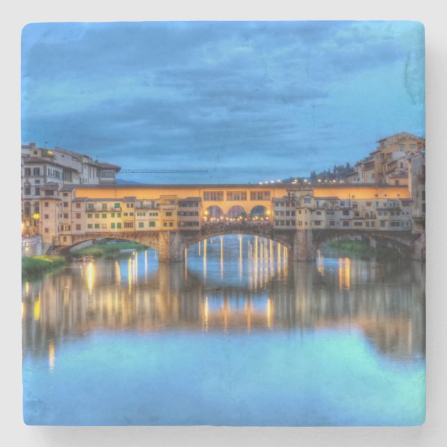 Ponte vecchio bridge in Florence, Italy Stone Coaster (Front)