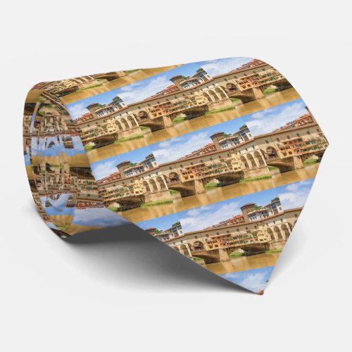 Ponte vecchio by day Florence or Firenze Italy Neck Tie
