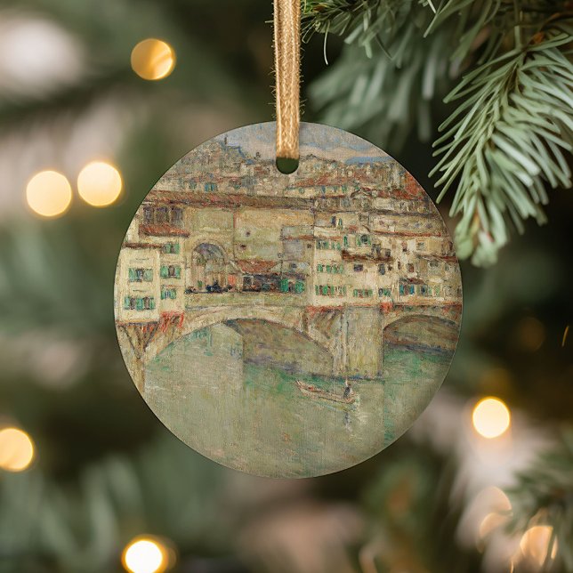 Ponte Vecchio | Childe Hassam Ceramic Ornament (Creator Uploaded)