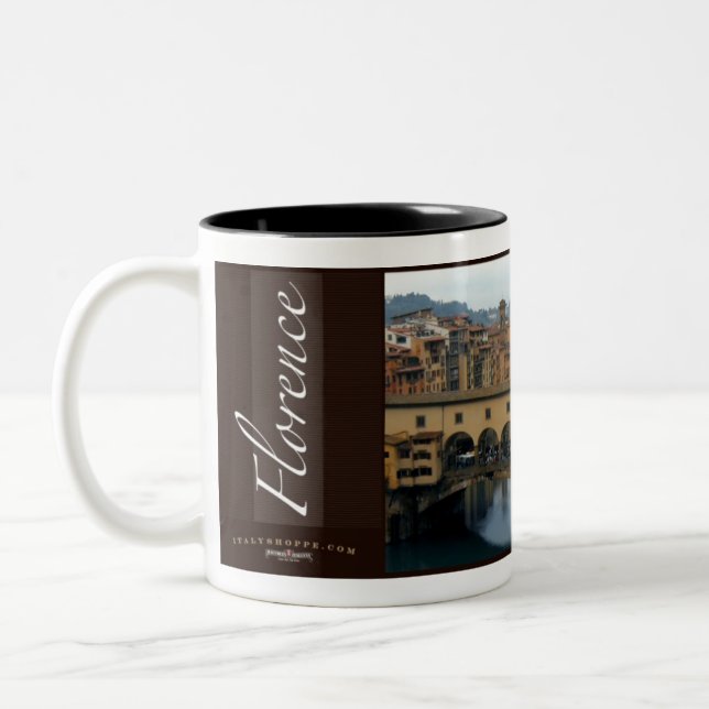 Ponte Vecchio, Florence, Italy Two-Tone Coffee Mug (Left)