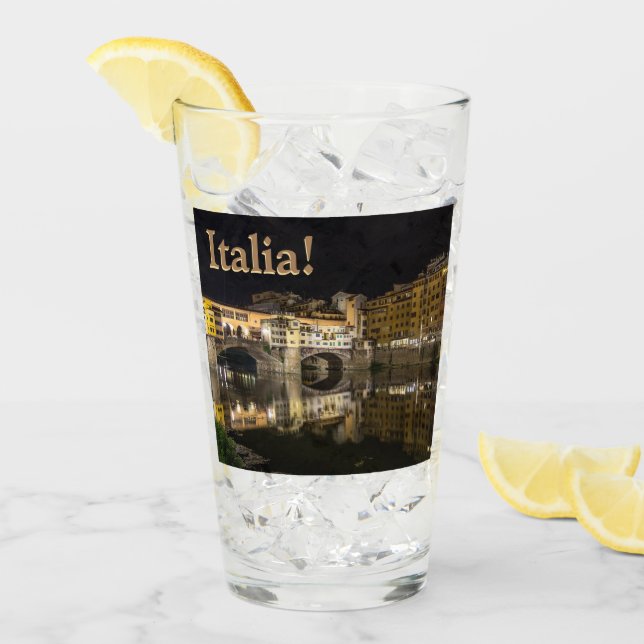 Ponte Vecchio Night Scene Reflecting Arno River Glass (Front Ice)