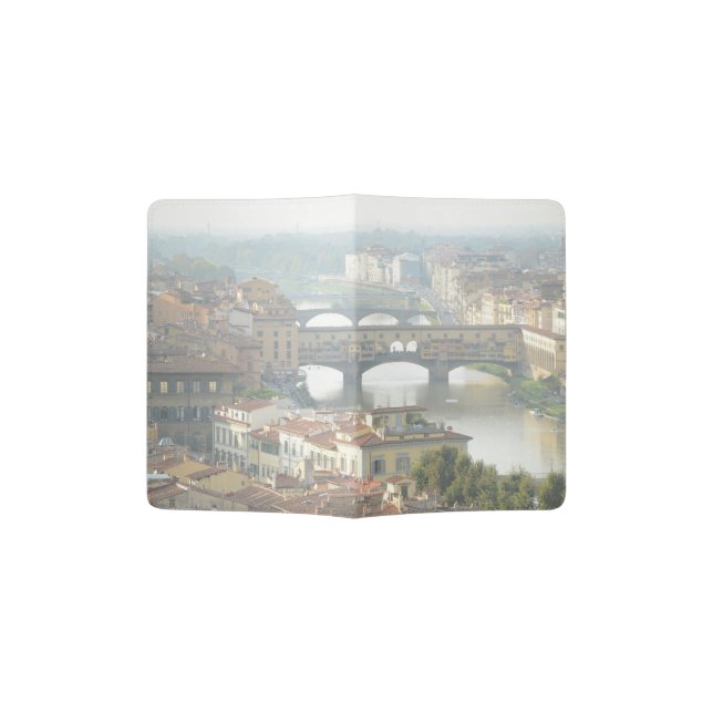 Ponte Vecchio Old Bridge Florence Italy Passport Holder (Opened)