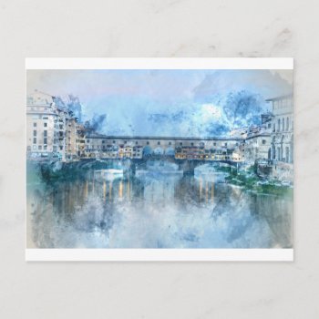 Ponte Vecchio On The River Arno In Florence  Italy Postcard by bbourdages at Zazzle