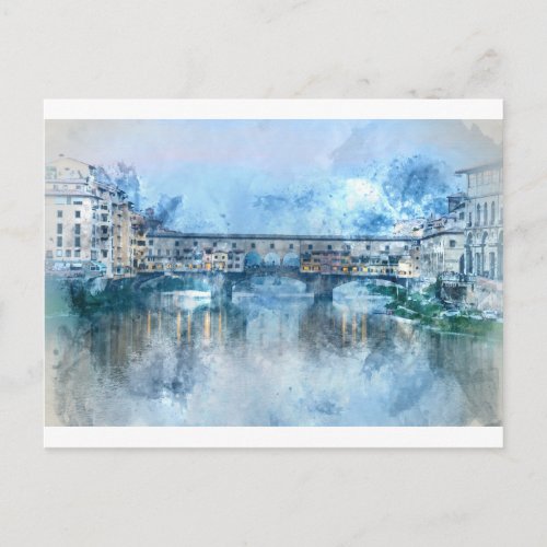 Ponte Vecchio on the river Arno in Florence Italy Postcard