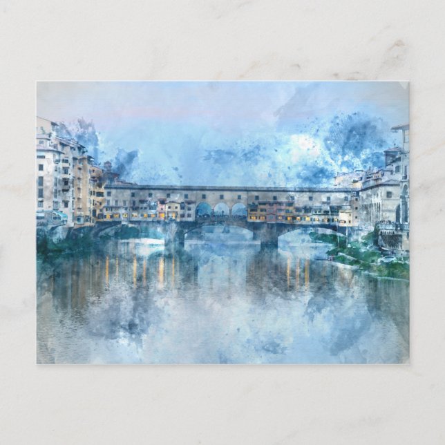 Ponte Vecchio on the river Arno in Florence, Italy Postcard (Front)