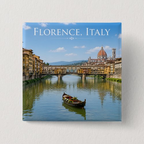 Ponte Vecchio Romantic Cityscape Artwork Button