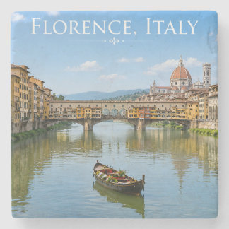 Ponte Vecchio Romantic Cityscape Artwork Stone Coaster