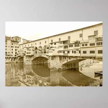 Ponte Vecchio Sepia Sketch Poster by KenKPhoto at Zazzle