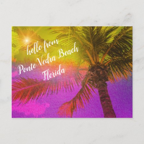 Ponte Vedra Beach Florida Palm Tree Postcard