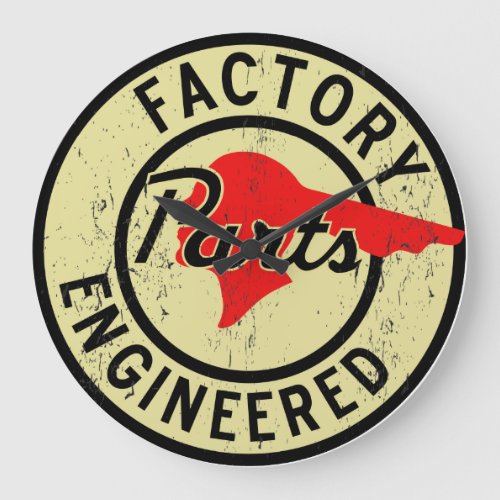 Pontiac Factory Parts vintage sign distressed Large Clock