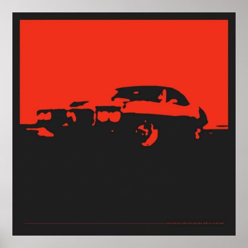 Pontiac Firebird, 1969 - Red on black poster
