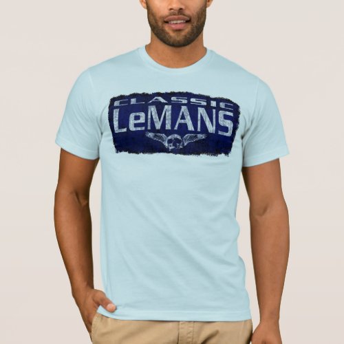 Pontiac LeMans Blue Classic Winged Skull Eroded T_Shirt