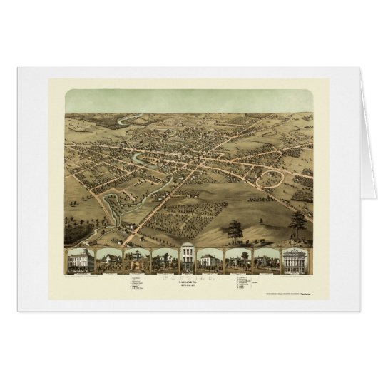 Pontiac, MI Panoramic Map - 1867 Cards (Front Horizontal)