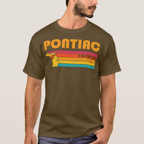 Pontiac Michigan Vintage Distressed Souvenir T_Shirt