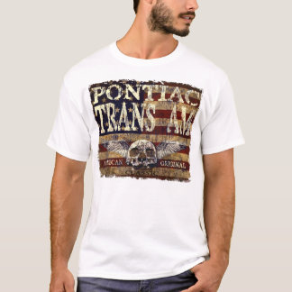 Pontiac Trans Am Design Against Eroded Flag T-Shirt