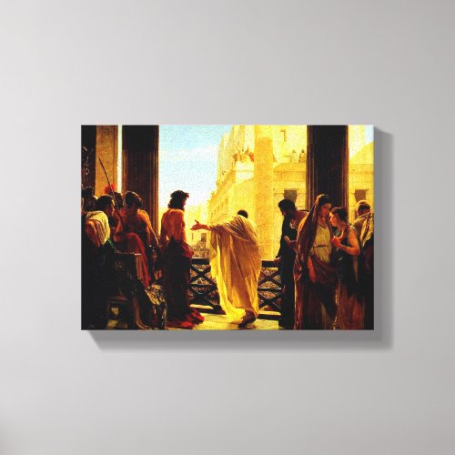 Pontius Pilate presenting a scourged Jesus Canvas Print