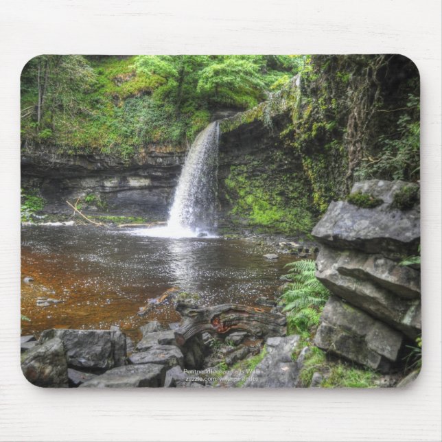 Pontneddfechan Falls Walking Trail - Wales Mouse Pad (Front)