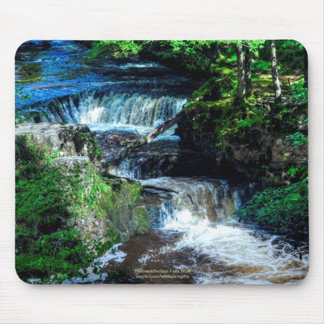 Pontneddfechan Falls Walking Trail - Wales Mouse Pad (Front)
