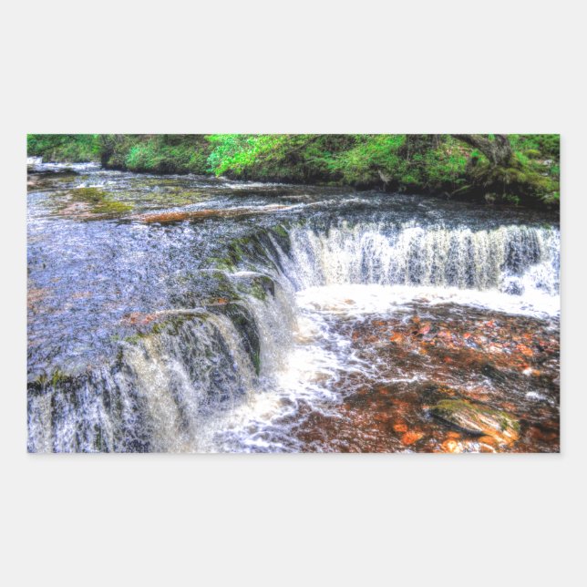 Pontneddfechan Falls Walking Trail - Wales Rectangular Sticker (Front)