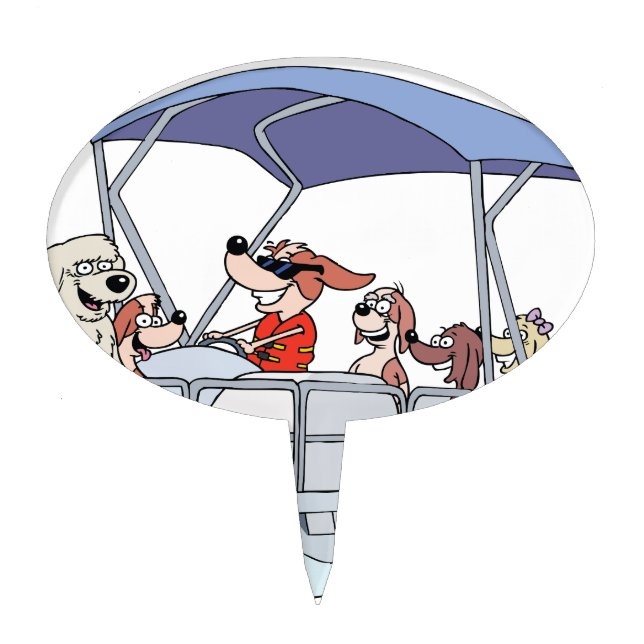 Pontoon Boat Cake Topper (Front)